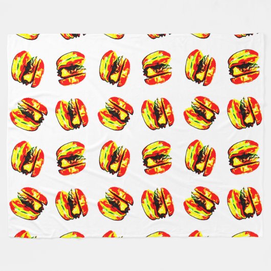 Burger Pattern Fleecedecke (Vorderseite (Horizontal))