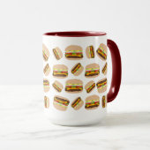 Burger Pattern Fun Feinschmecker Tasse (VorderseiteRechts)
