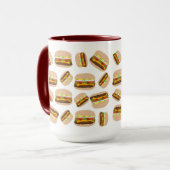 Burger Pattern Fun Feinschmecker Tasse (Vorderseite Links)