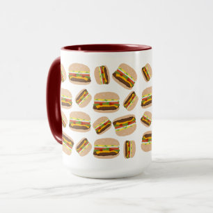 Burger Pattern Fun Feinschmecker Tasse