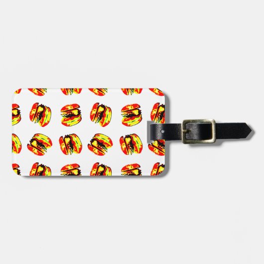 Burger Pattern Gepäckanhänger (Vorderseite horizontal)