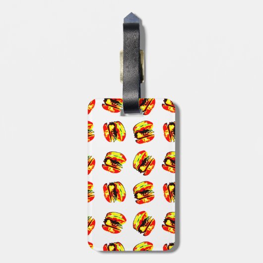 Burger Pattern Gepäckanhänger (Rückseite vertikal)