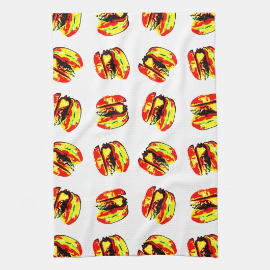 Burger Pattern Geschirrtuch (Vertikal)
