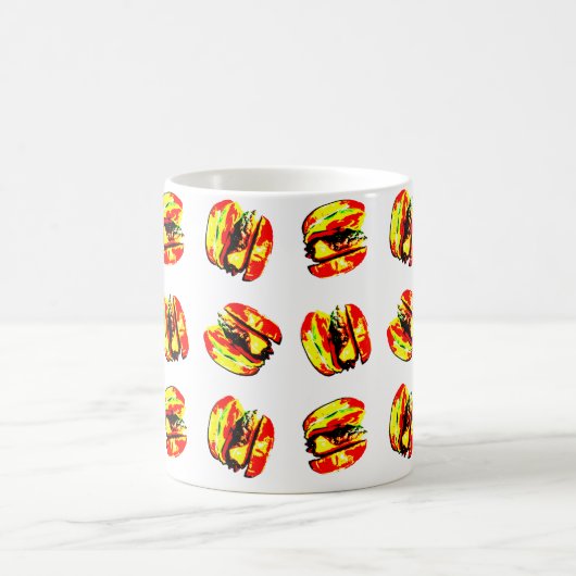 Burger Pattern Kaffeetasse (Mittel)