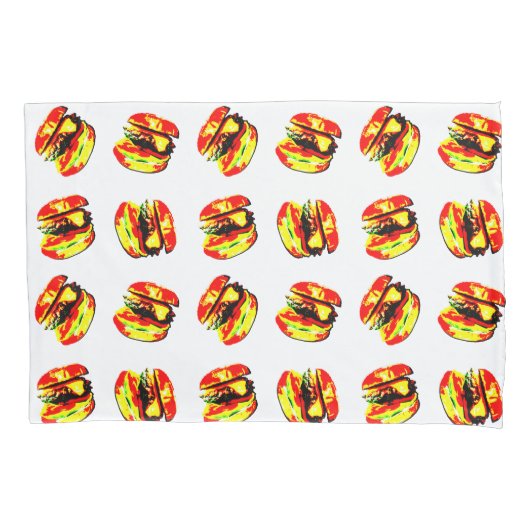 Burger Pattern Kissenbezug (Vorderseite)