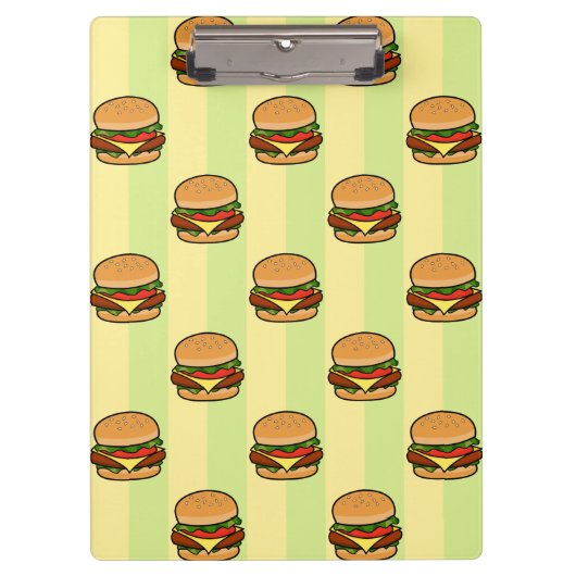 Burger Pattern Klemmbrett (Vorderseite)