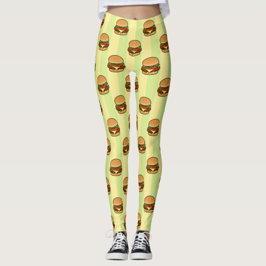 Burger Pattern Leggings (Vorderseite)