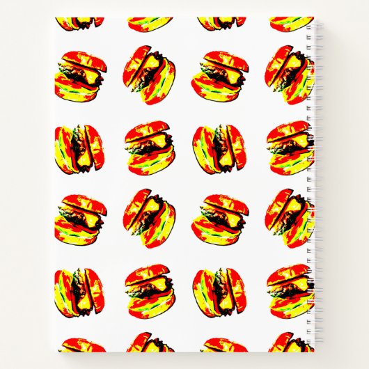 Burger Pattern Notizblock (Rückseite)