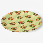 Burger Pattern Pappteller (Schrägansicht)