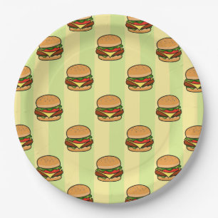 Burger Pattern Pappteller