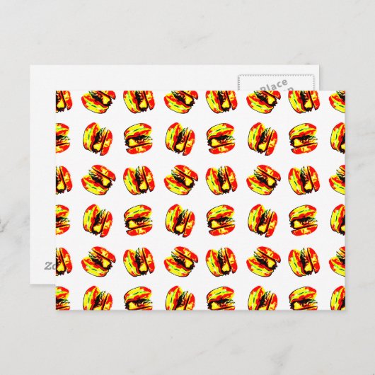 Burger Pattern Postkarte (Vorne/Hinten)