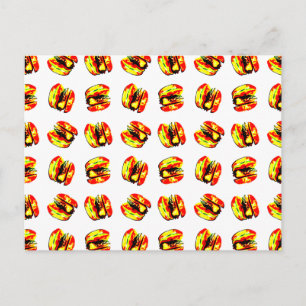 Burger Pattern Postkarte