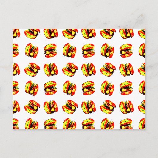 Burger Pattern Postkarte (Vorderseite)