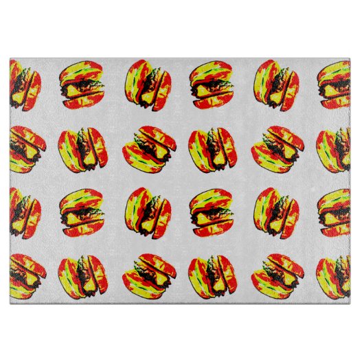 Burger Pattern Schneidebrett (Vorderseite)