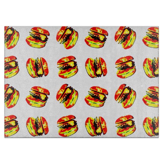 Burger Pattern Schneidebrett (Vorderseite)
