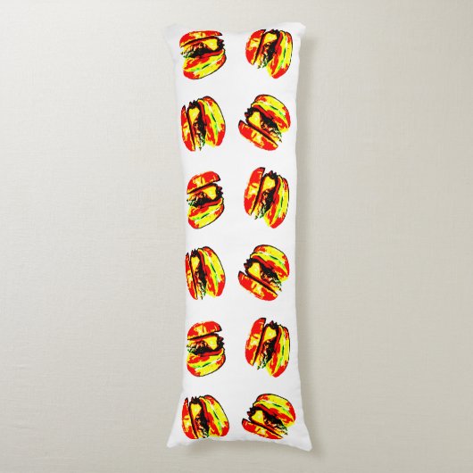 Burger Pattern Seitenschläferkissen (Vorderseite Vertikal)