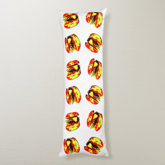Burger Pattern Seitenschläferkissen (Rückseite (Vertikal))