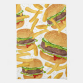 Burger & Pommes Frites Geschirrtuch (Vertikal)