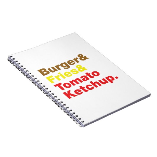 Burger & Pommes Frites & Ketchup. Notizblock (Rechte Seite)