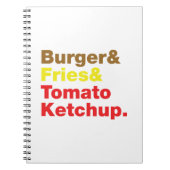 Burger & Pommes Frites & Ketchup. Notizblock (Vorderseite)