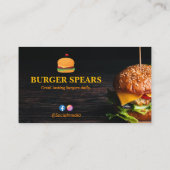 Burger Restaurant Business | Minimalistisches dunk Visitenkarte (Rückseite)