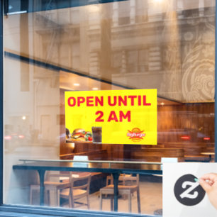 Burger-Restaurant-Logo anpassen  Bis 2 Uhr morgens Fensteraufkleber