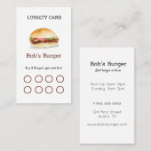 Burger Restaurant Loyalty Visitenkarte (Vorne/Hinten)