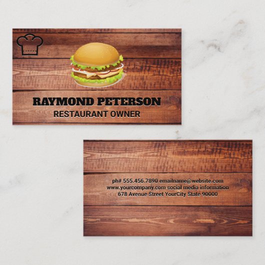 Burger | Restaurant Visitenkarte (Vorne/Hinten)