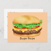 Burger-Rezept-Karte Postkarte (Vorne/Hinten)