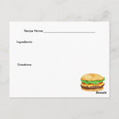 Burger-Rezept-Karte Postkarte (Rückseite)