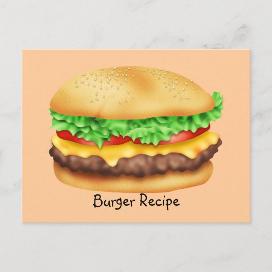 Burger-Rezept-Karte Postkarte (Vorderseite)