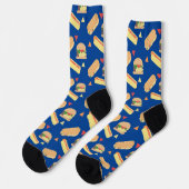 Burger-Sandwich-Party-Restaurant-Muster-Socken Socken (Linkes Detail)