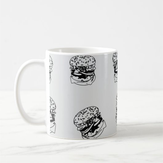 Burger Shop Style Muster Kaffeetasse (Links)
