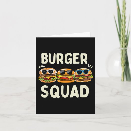 Burger Squad Funny Hamburger Fast Feinschmecker li Karte (Vorderseite)