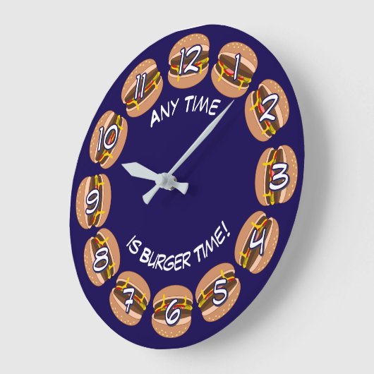 Burger Time & eigener Text: Funny Mancave oder Kit Große Wanduhr (Winkel)