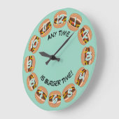 Burger Time & eigener Text: Funny Mancave oder Küc Große Wanduhr (Winkel)