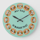 Burger Time & eigener Text: Funny Mancave oder Küc Große Wanduhr (Vorderseite)