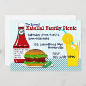 Burger u. Limonade-Picknick-Einladung Einladung (Vorne/Hinten)