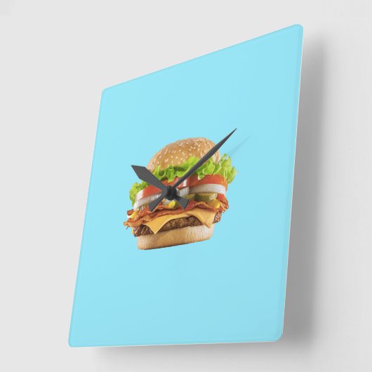 Burger-Uhr Quadratische Wanduhr (Winkel)