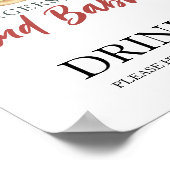 Burger und Babys Babydusche Getränke Poster (Ecke)