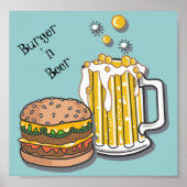 Burger und Bier Poster (Vorne)