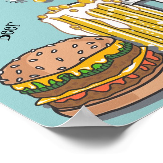 Burger und Bier Poster (Ecke)
