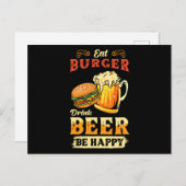 Burger und Bier Postkarte (Vorne/Hinten)