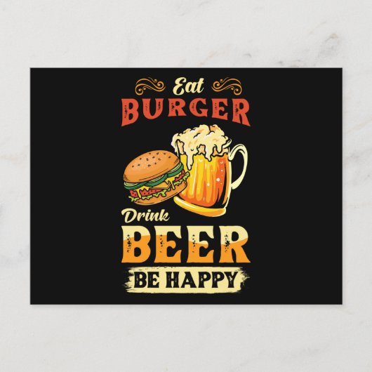 Burger und Bier Postkarte (Vorderseite)