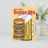 Burger und Bier-Sommer-Spaß-Party Einladung (Stehend Vorderseite)