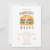 Burger und Biere Einladung (Vorderseite)