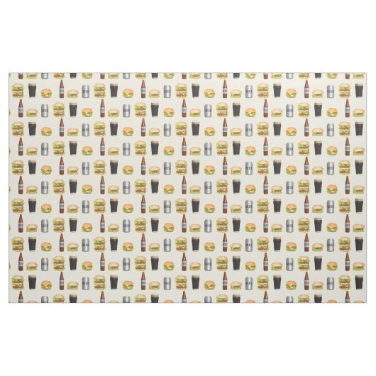 Burger und Biere Stoff (Fat Quarter (45,7 x 55,9 cm))