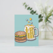 Burger und Brew Postkarte (Stehend Vorderseite)