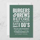 Burger und Brötchen bevor ich's grüne Vorhochzeit Einladung (Vorderseite)