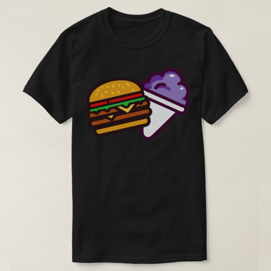 Burger und ein Schneekonzern T-Shirt (Design vorne)
